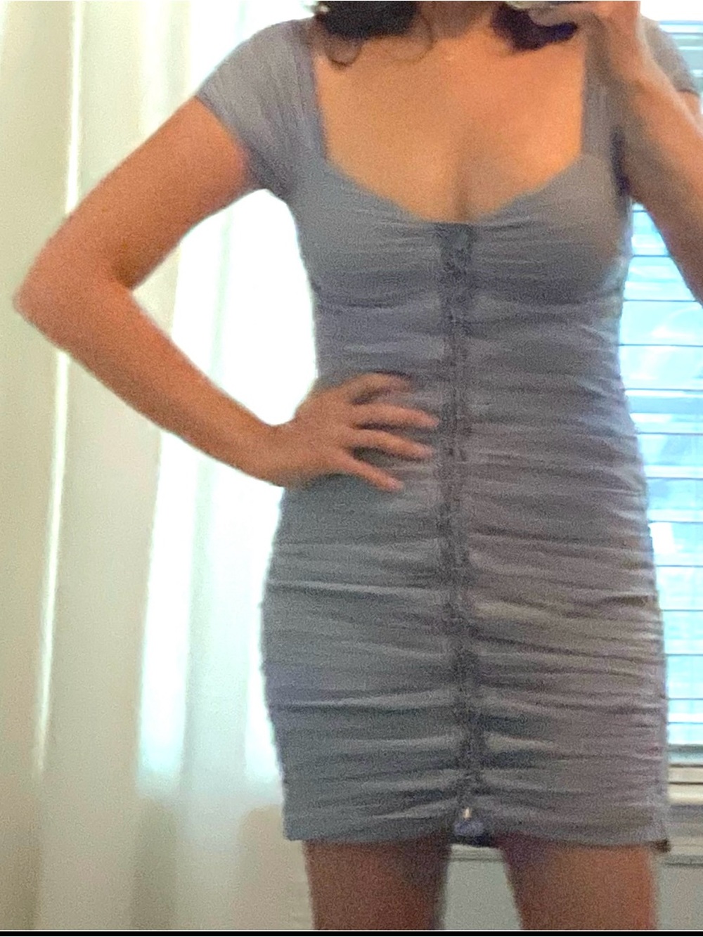 Light Blue Rouched mini dress size XS
